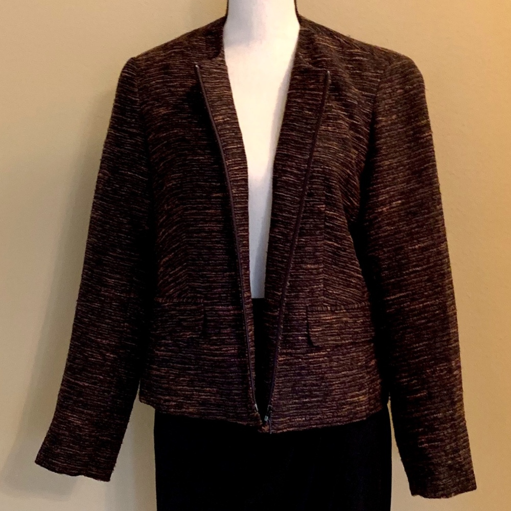 Coldwater Creek Collarless Zip Blazer